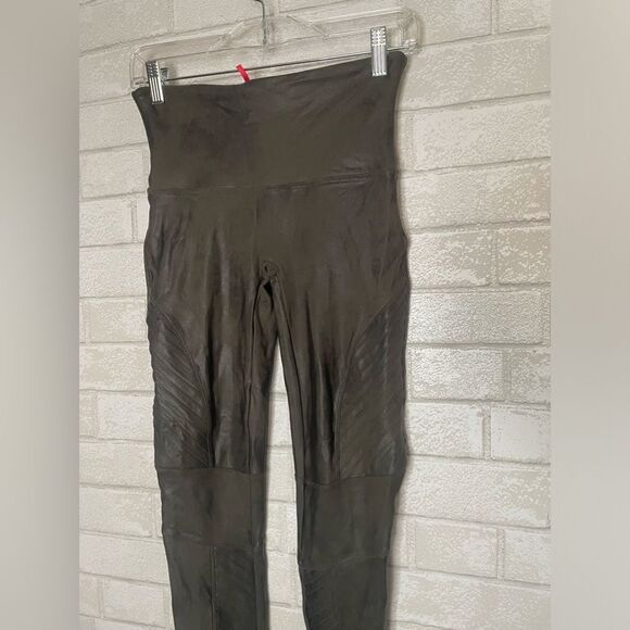 Spanx Faux Leather Moto Leggings Metallic Colored Size Large - Picture 11 of 14